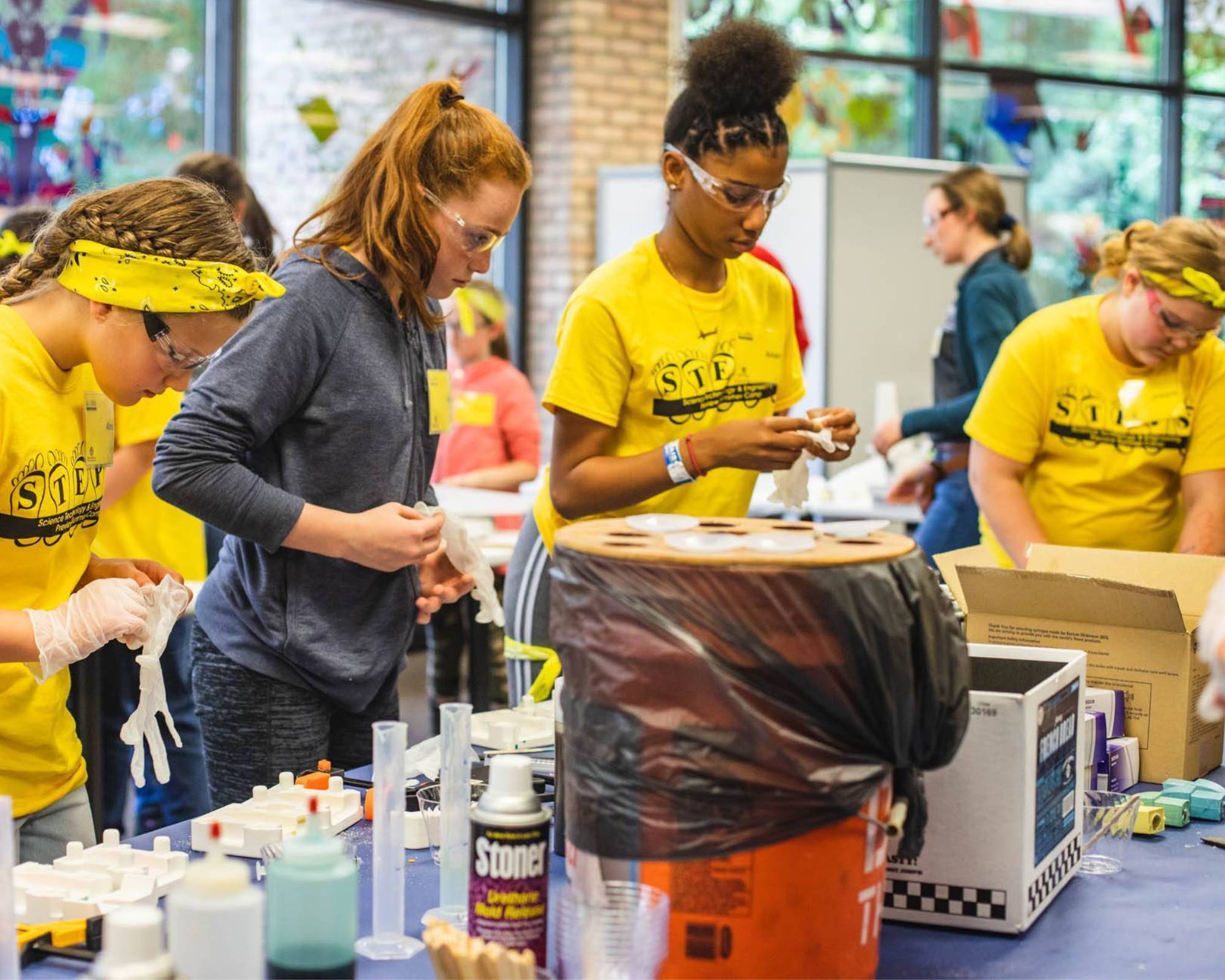 Students work on a project